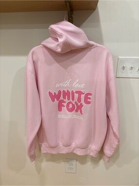 White Fox Boutique Pink Graphic Hoodie